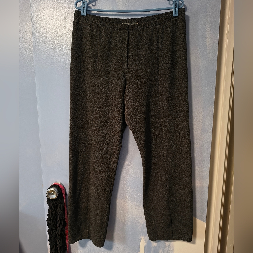 Alembika Charcoal Grey Pull-on Textured Crop Pants 5 XXL